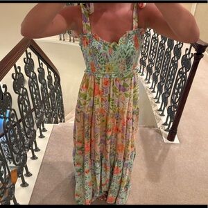 Floral flowy colorful maxi dress